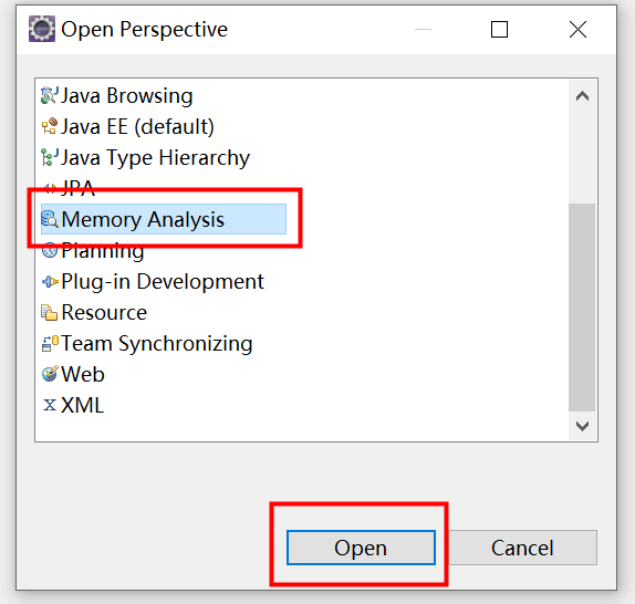 Eclipse Memory Analyzer打开